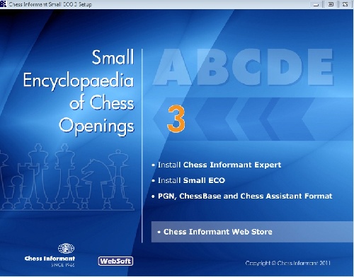 نرم افزار دایره المعارف 5 جلدی گشایشهای شطرنج Chess Informant ECO ABCDE small 3rd Edition همراه با سریال نامبر اورجینال 